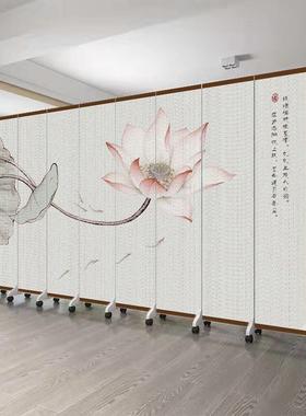中式山隔水画屏风断古客厅卧室遮挡玄al7464关公可移动折叠墙办室