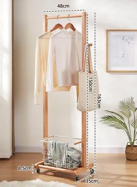 榉木衣落地式衣帽卧室家架用衣NCU架简挂易架挂包架不占地衣服收