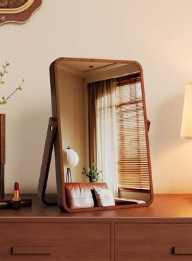 家EPQ?复镜古实木化镜台式桌妆面用梳妆台梳妆女生卧室便携折叠大