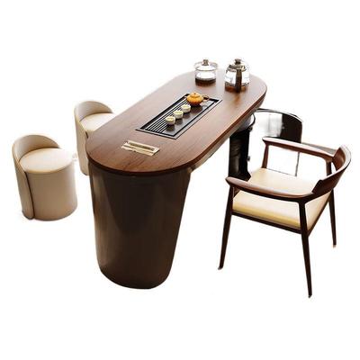 板实木阳台茶桌椅组家用办室茶IYF台茶桌烧公水合岩壶一体原木泡