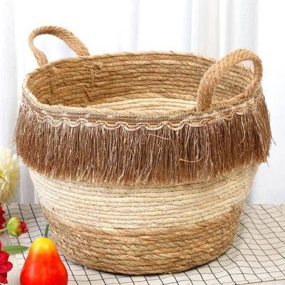 简约式柳编手提收纳篮家用草编筐杂物收理纳整汇华-132手织工编篮