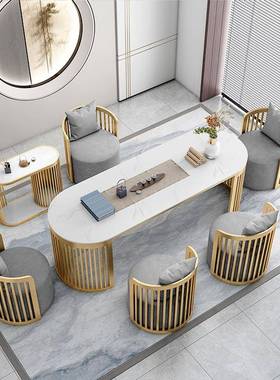 新中茶式桌XBF椅组合简约小户型客厅大石茶台理阳台创意镂空泡茶