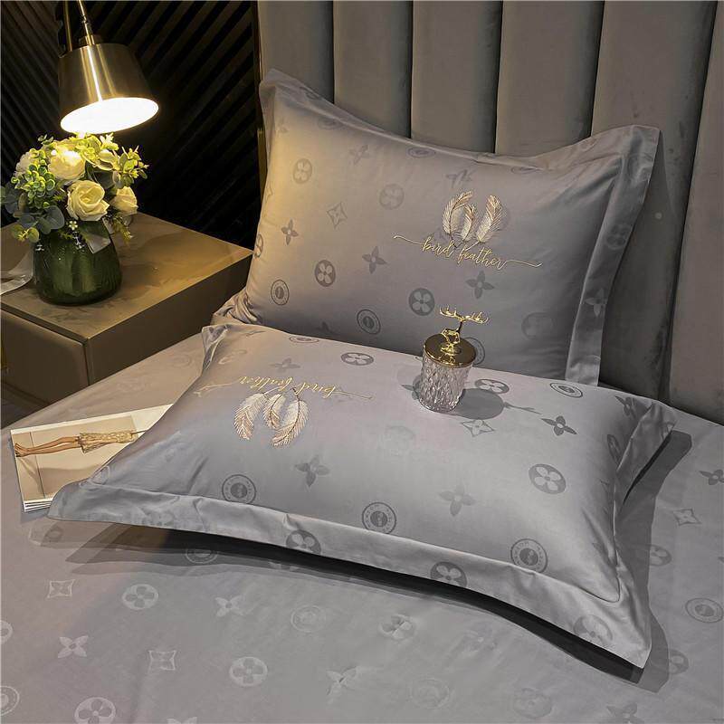 高纯棉套一对装全棉贡缎档提花枕款单人3pl001套枕芯家用纯色成人