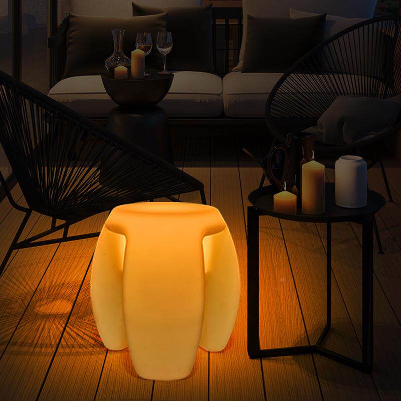 ED发光酒吧凳塑简约七彩变色FGSJD-1酒店清吧KT滚V创意三塑料L吧