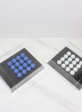 代亚克力海绵球装饰现画意摆件相厅框客家居桌创面克莱因ETB蓝装