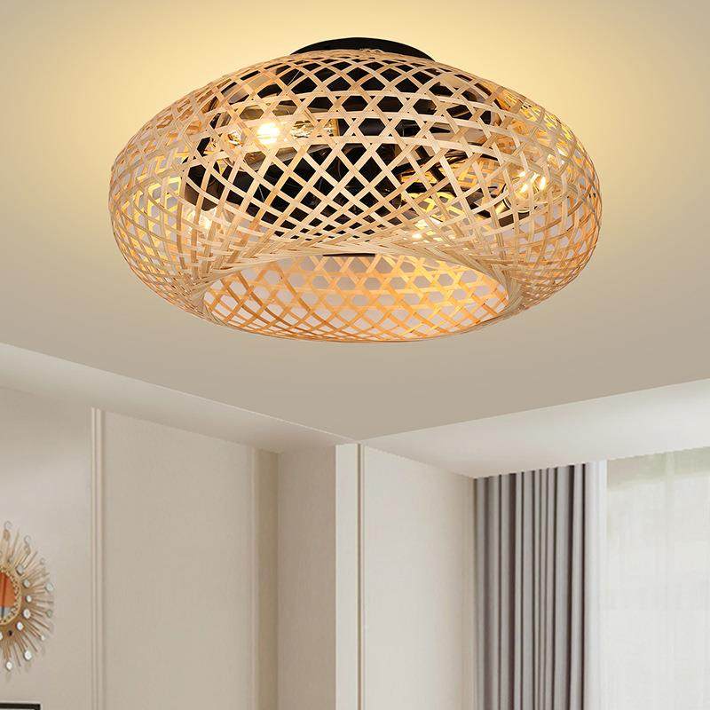 餐式复古风美扇灯手工藤工业风335扇灯家用条客厅厅吊灯,家装灯饰光源,风扇灯,淘宝优惠券,粉丝福利购,淘宝优惠卷