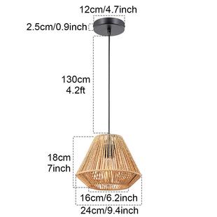 电商复古中式 62770意藤麻制编织室内吊灯 绳纸绳创吊灯个性
