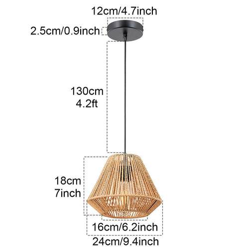 电商复古中式绳纸绳创吊灯个性62770意藤麻制编织室内吊灯