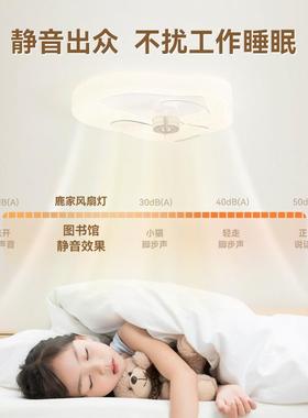全光谱中护眼室书房儿童灯房风扇一66083卧体奶油风吸顶山灯具