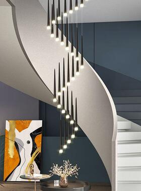 公复式楼梯大自由楼lof中333t中空长吊楼梯间寓灯创意复式楼别墅