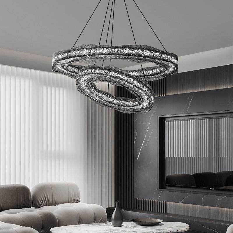 17239意式极简餐厅灯客灯台现代设计师款轻奢吊全铜环形厅酒店吧