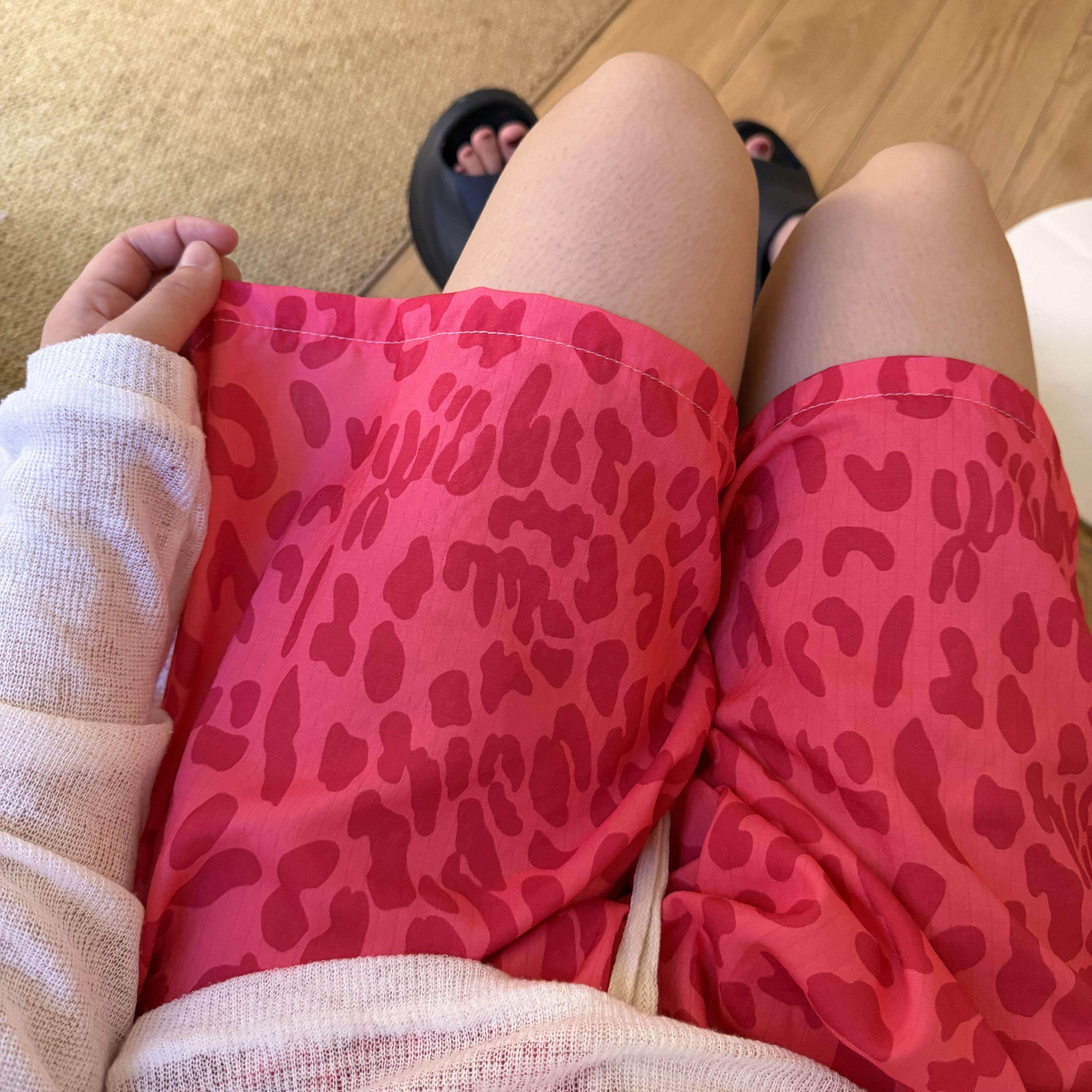 豹纹短裤女外穿夏薄款遛弯裤防蚊睡裤居家慵懒风高腰宽松大尺码裤