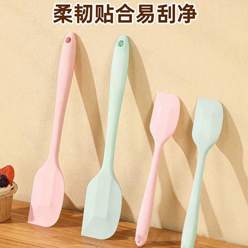 日本矽胶刮刀烘焙搅拌工具奶油铲子家用一体式蛋糕食品级耐高温铲