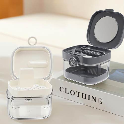 二合一正畸随身包 隐形牙套盒便携 假牙齿保持器矫正器清洁收纳盒