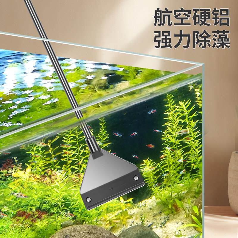 【德国61086精工】藻鱼缸藻刮刀小型不伤璃玻不锈钢除刷子清理清