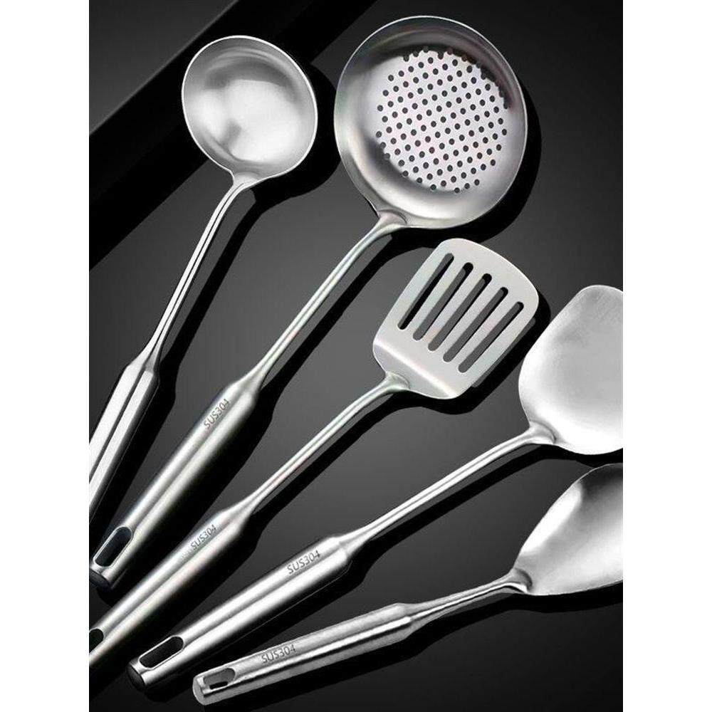 新款不锈钢锅铲汤勺炒菜铲子加厚防烫家用一体成型铲勺厨具套装