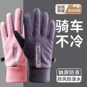 可触屏骑行手套女冬季 防水御寒男冬天防风保暖骑车加绒防寒电动车