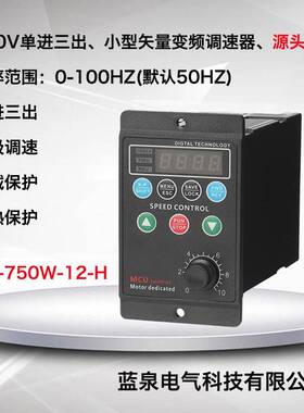 WAC-220小型简易三相电机矢量变频精密调速电子控制器T13-750WTO-