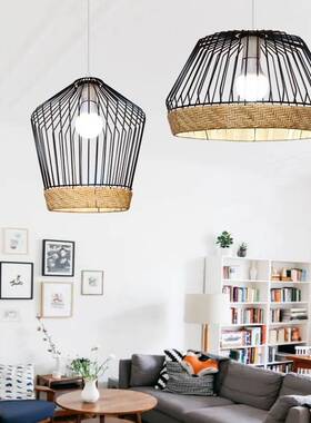 藤复古工业艺WM000220风厅厅卧室客吊灯个性创意餐厅网咖音乐餐吧