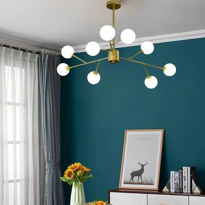 客厅吊灯16810代简现约大北餐欧魔豆树枝气防尘网红树杈厅卧室灯