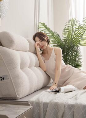 轻风床头软包靠卧室床上可垫洗大靠垫榻榻奢米飘窗护腰靠拆枕meid