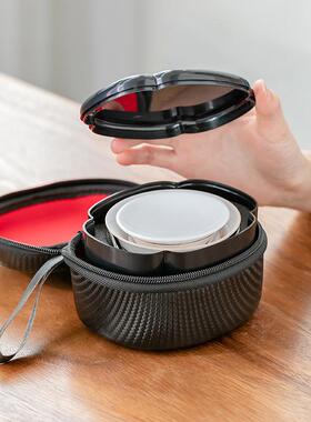 起煌旅行一二杯三杯甜白陶茶瓷功壶夫63593茶具套装便釉携快客茶