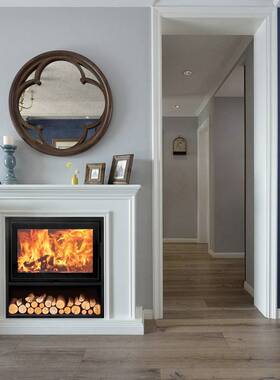 XN-095S壁炉真燃火木家用暖取暖炉现代板嵌入式烧柴取壁炉自钢建