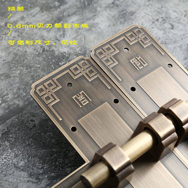 送铜锁黄铜加厚大门插销中式仿古门锁老式木门古建复古典庭院门栓