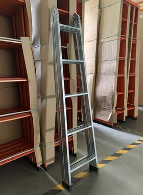 加厚加宽碳折叠烤漆人字家缩用工程梯子钢节关直梯YA-DXT-3伸升降