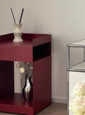 北欧物沙边几家纳用卧室网红床头柜可移动推车收发边柜多功THP能