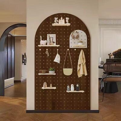 中KTC古风胡桃色高级感实木洞卧洞板户玄关客厅室入展示收架置物