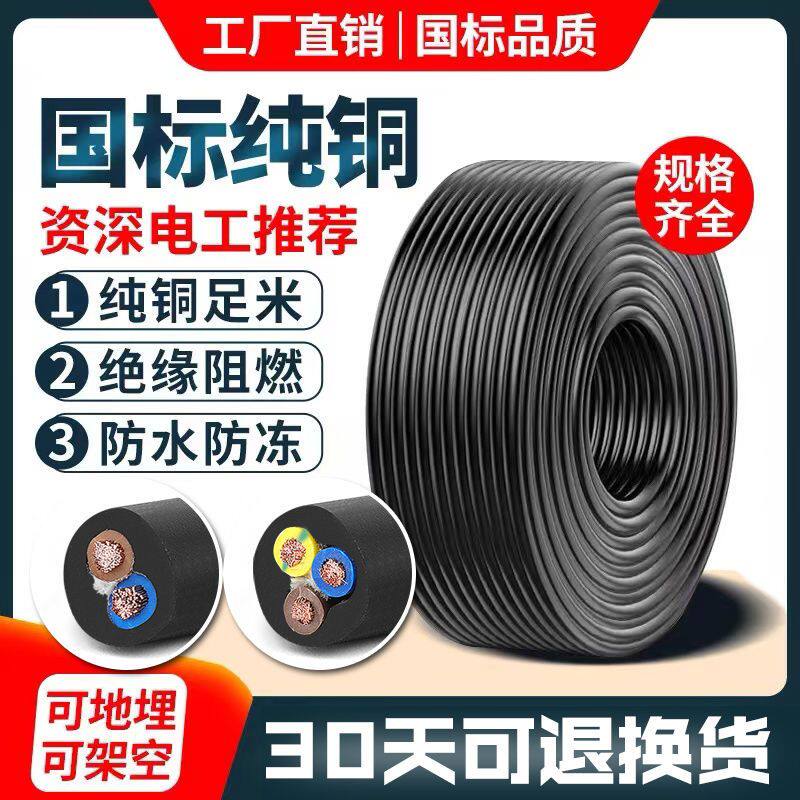 纯铜电缆线防水防冻防晒两相工地三相2心3心4心1.5 2.5461016平方