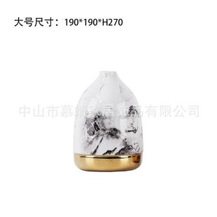 陶电镀花瓶瓷插花花器ADV摆客茶几样板厅房售楼处现代中件式青花