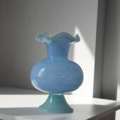 式 欧欧小清新多巴胺粉蓝色高脚风灯北花法瓶琉式 璃玻璃艺术插L300