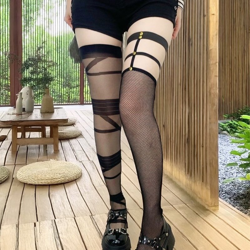 亚比黑丝y2k夏季薄款亚文化豹纹吊带腿环渔网高筒过膝长筒大腿袜,女士内衣/男士内衣/家居服,连裤袜/打底袜,淘宝优惠券,粉丝福利购,淘宝优惠卷