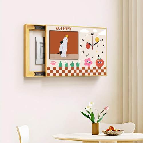 多巴BQDBX-KT胺表箱装饰画壁带钟表配电箱挂画创意卡通遮挡电闸开