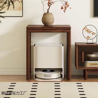扫地地机器安人实木置物架移展陡奏实动底鱼缸架落免装收纳客厅饮