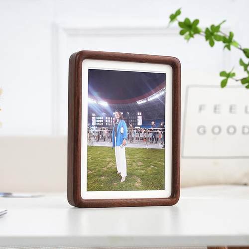 实木榫相框内外圆角相黑框摆台卯复古桃内外圆角木装裱画胡框