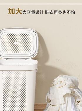 带篮子服可移动脏10002745篮衣脏衣收纳筐带盖放子家轮用大容量脏