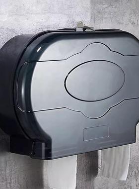 酒店生间大卷纸巾巾架双卫大卷纸63438壁挂式盒卷纸架防水纸架