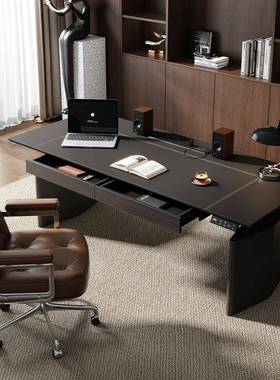 简约动升降桌脑桌家用台站电611立式式家电用实木书桌办公桌电竞