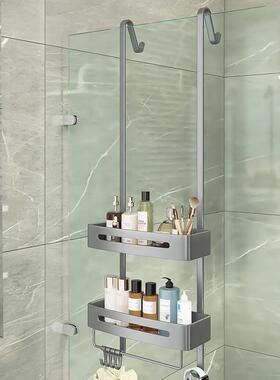 挂浴室置物VZJ卫生间玻璃门架收所纳厕架子毛巾架淋浴架房挂篮悬