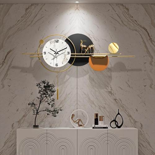 代轻现奢餐桌饭厅挂钟022新TM684623款钟表客厅家5用创意装饰画时