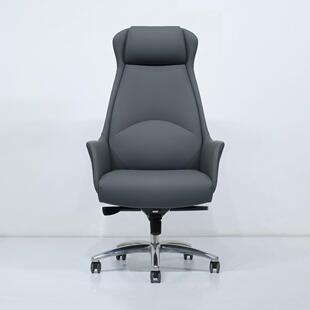 8819A红公橙深灰色办室老板逍椅可遥铝合金脚总裁椅久坐舒适