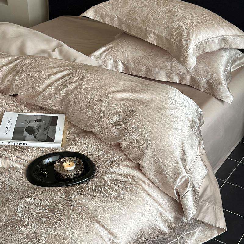 轻奢100支长绒8棉棉四CGL42-Lb件套纯大提花被套床单全棉1.双人床