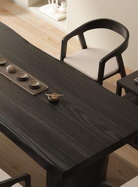 茶实WKU木中式茶桌家用客厅全简约大板茶桌椅组合办公室全茶台泡