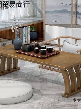 小茶台窗实木太XNP坐地米榻榻茶桌飘桌阳台国学桌家用子客厅茶几