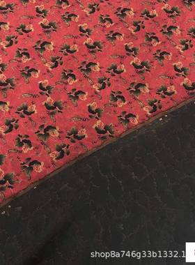 4绢0姆米提花香云纱面料VYP复中国风古重磅绢纺提花莨绸纺丝绸布