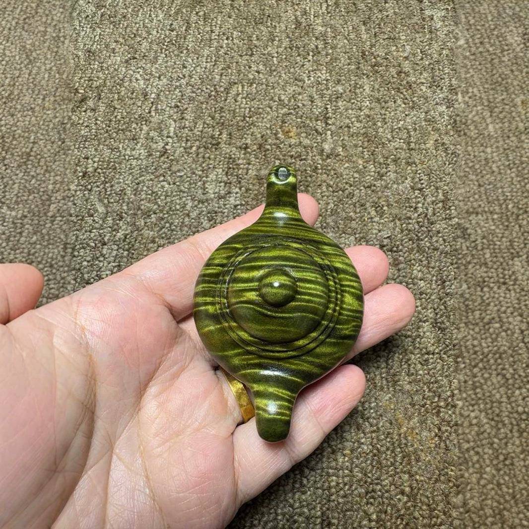 金丝楠木阴沉绿料水艺铭仙苑波壶摆纹文手把件玩把把件茶壶工艺品