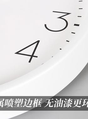 5L时太能阳电波钟简约挂钟客A厅家用时尚静音F76595HS白挂表挂墙